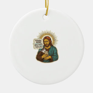 Décoration En Céramique Jésus Téléphone Mort Pas De Musique Humour De Gym 