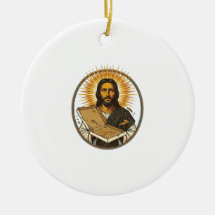 Décoration En Céramique Jésus Trompé Par Une Boîte De Pizza Vide Humour De