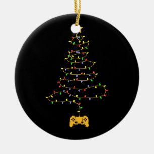 Décoration En Céramique Jeu Vidéo Arbre de Noël Lumières Jeu Pyjama