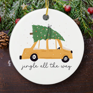 Décoration En Céramique Jingle All Way Voiture et Noël Arbre vacances