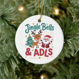 Décoration En Céramique Jingle Bells ADLS Ergothérapie OT Renne