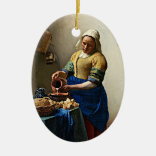 Décoration En Céramique Johannes Vermeer peinture, La Milkmaid,