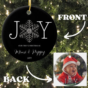 Décoration En Céramique Joie Snowflake Notre premier Noël en tant que gran