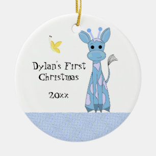 Décoration En Céramique Joli bébé girafe pour son premier Noël