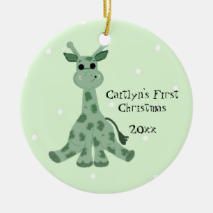Décoration En Céramique Joli bébé girafe pour son premier Noël