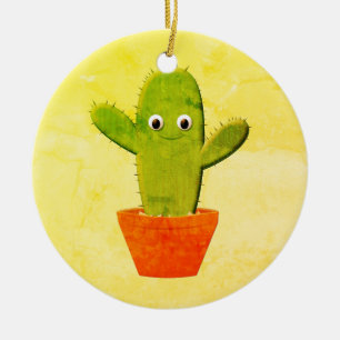 Décoration En Céramique Joli dessin de Cactus peinture Noël