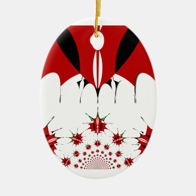 Décoration En Céramique Joli drapeau du Kenya. (Devant)