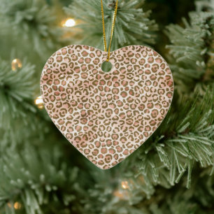 Décoration En Céramique Joli Empreinte de léopard Brown Peach