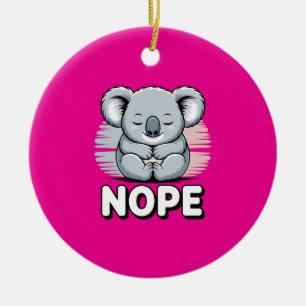 Décoration En Céramique Joli koala endormi “Non” Dessin animé drôle