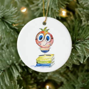 Décoration En Céramique Joli livre blanc Nerd