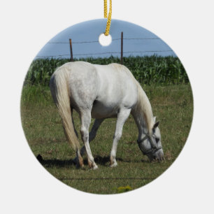Décoration En Céramique Joli Noël de Cheval Blanc