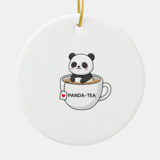 Décoration En Céramique Joli Panda Assis Dans Une Tasse De Thé