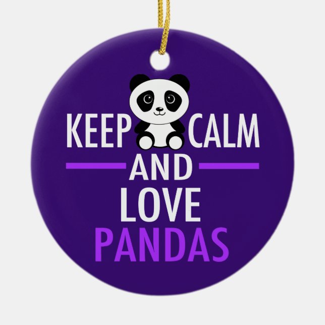 Décoration En Céramique Joli Panda Lover Violet (Devant)
