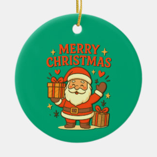 Décoration En Céramique Joli Père Noël Art de Noël – Joyeux Noël