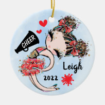 Joli Pom-pom girl rouge Ornament Brown cheveux