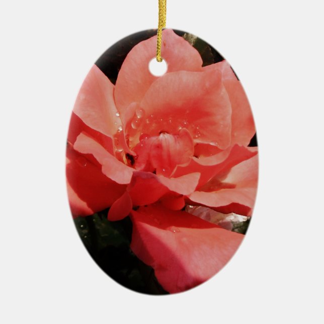 Décoration En Céramique Joli rose rose Peach floral (Devant)