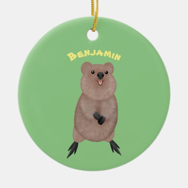 Décoration En Céramique Joli sourire mignon dessin animé quokka (Devant)
