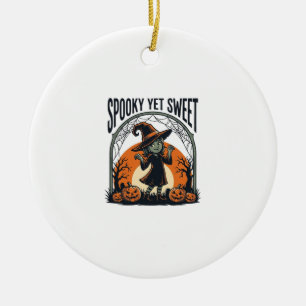 Décoration En Céramique Joli T-shirt vintage de sorcière d'Halloween effra