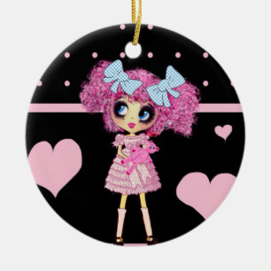 Décoration En Céramique Jolie fille PinkyP rose Kawaii fille par LeahG