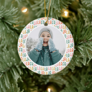Décoration En Céramique Jolie photo de Noël personnalisée colorée