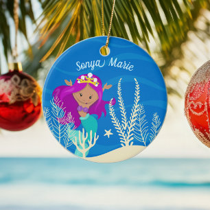 Décoration En Céramique Jolie sirène fille Ocean Enfants Plage personnalis