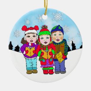 Décoration En Céramique Jolies Caroleurs de Noël Vacances personnalisées