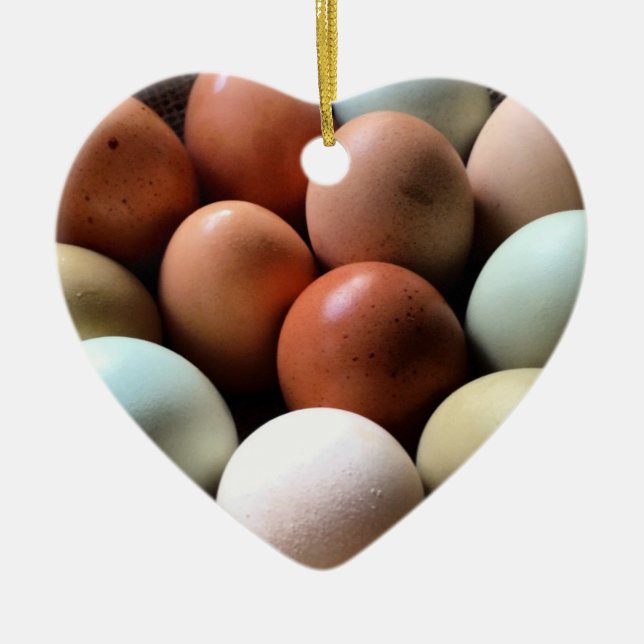 Décoration En Céramique Jolis oeufs de ferme de poulet (Devant)