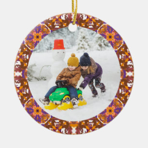 Décoration En Céramique Jolly Festive Custom Photo de Noël Cadre photo