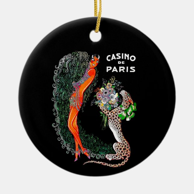 Décoration En Céramique Josephine Baker Cheetah Jazz Age (Devant)