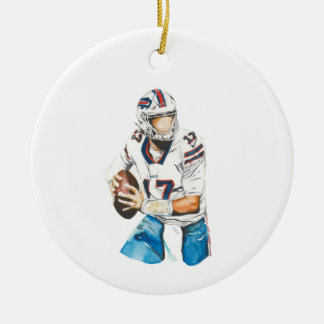 Décoration En Céramique Josh Allen Buffalo Bills Round Orament