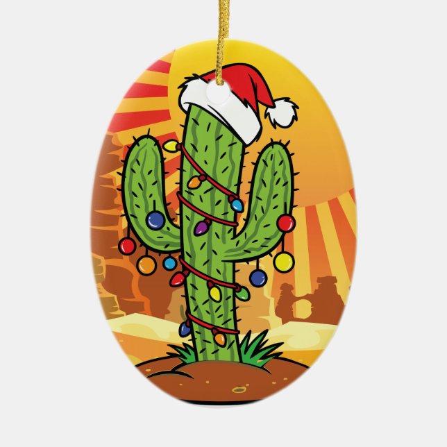 Décoration En Céramique Jote Arizona Noël Saguaro Cactus (Devant)