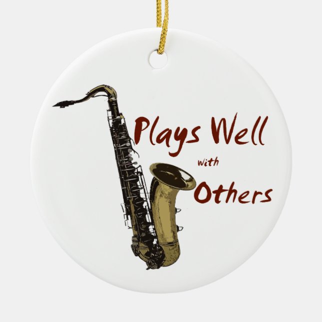 Décoration En Céramique Joue bien avec d'autres Saxophone (Devant)