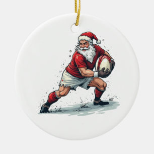 Décoration En Céramique Jouer au football fantastique de Noël en étant le
