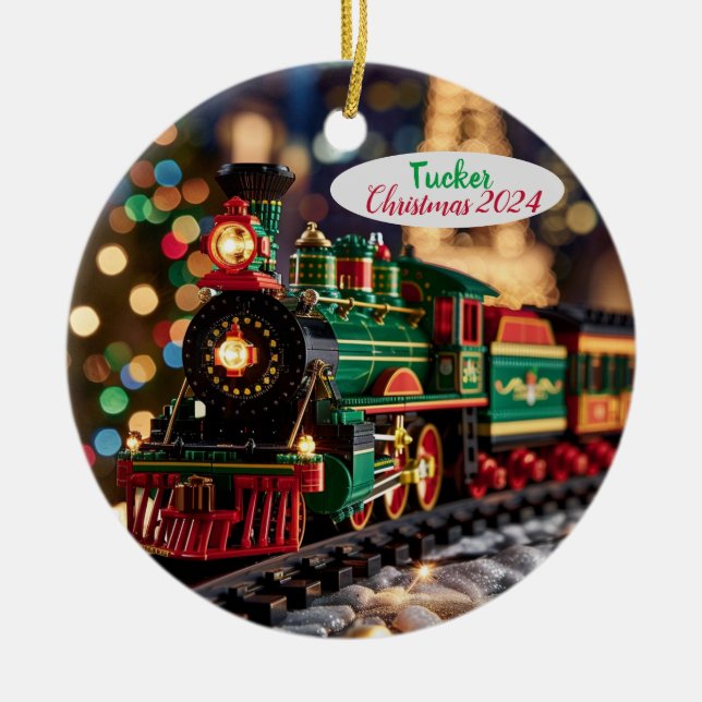 Décoration En Céramique Jouet personnalisé Train de Noël (Devant)