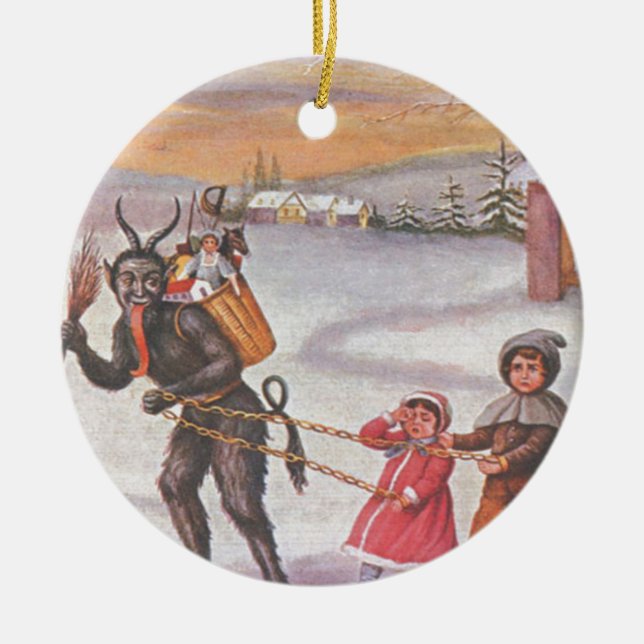 Décoration En Céramique Jouets volants Krampus et enfants (Devant)