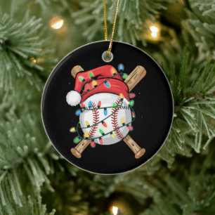Décoration En Céramique Joueur de baseball de Noël Santa Sports