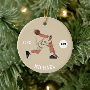 Décoration En Céramique Joueur de basket-ball de garçon Équipe Jersey Numé