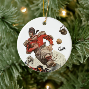Décoration En Céramique Joueur de football américain quarterback vintage e