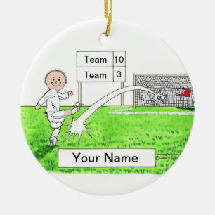 Décoration En Céramique Joueur de soccer - Homme, Blanc Uniforme