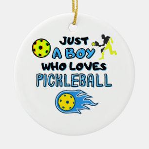 Décoration En Céramique Joueur Drôle De Pickleball Juste Un Garçon Qui Aim
