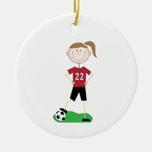 Décoration En Céramique Joueuse de football féminin