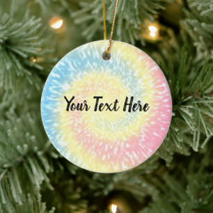 Décoration En Céramique Jour de Noël Hippy Tie Dye Personnalisé