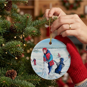 Décoration En Céramique Jour de Noël vintage personnalisé