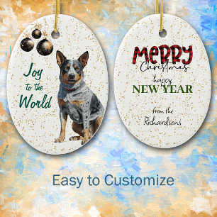Décoration En Céramique Joyau de chien de bétail australien au monde Noël