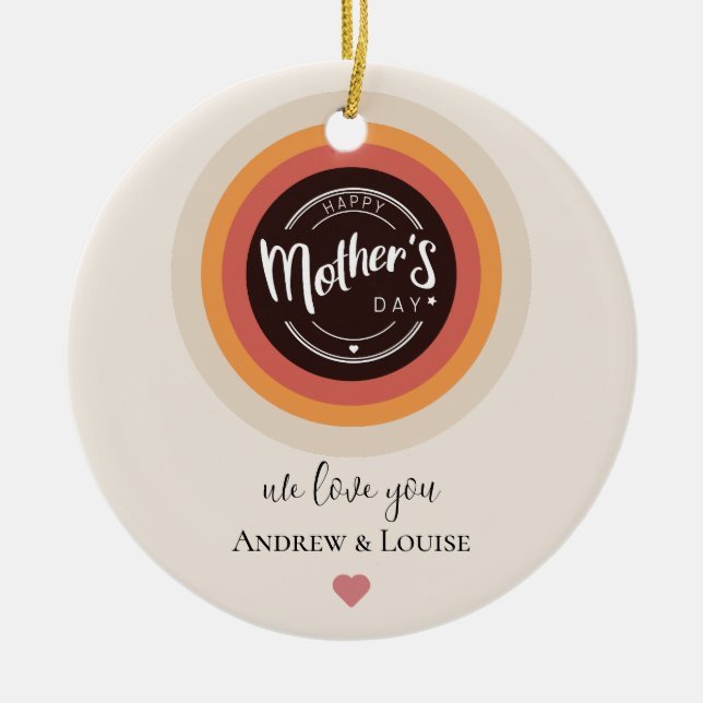 Décoration En Céramique Joyeuse fête des mères (Devant)