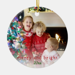 Décoration En Céramique Joyeuse typographie rouge lumineuse d'enfant de