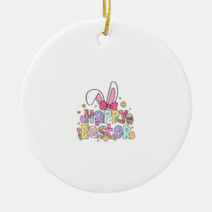 Décoration En Céramique Joyeuses Pâques 2026 Mignon Lapin Jour de Pâques F