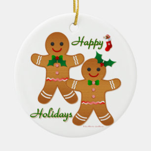 Décoration En Céramique Joyeuses vacances Gingerbread Homme garçon fille