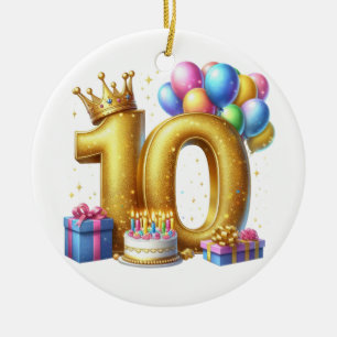 Décoration En Céramique Joyeux 10e Anniversaire