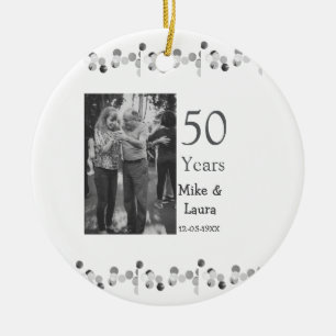Décoration En Céramique Joyeux 50e anniversaire ajouter nom du couple date